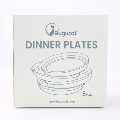 Bugucat Plastikteller Set 8er Schwarz 20CM Mikrowelle Spülmaschinenfest