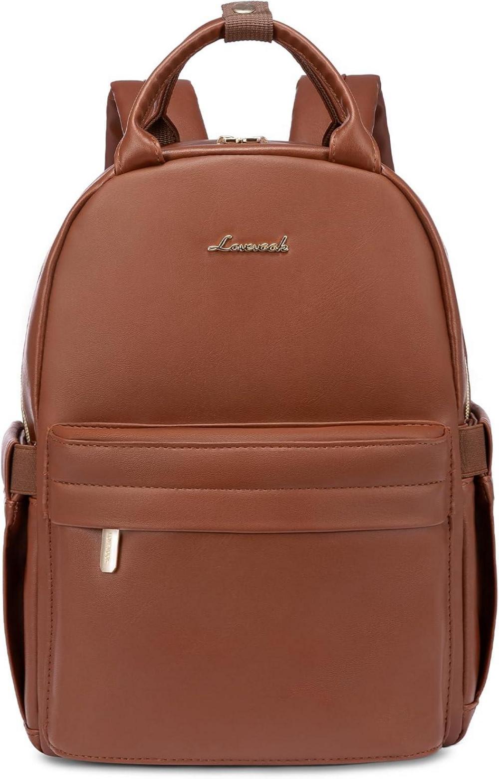 LOVEVOOK Kleiner Leder Rucksack Damen Braun 2 in 1 Wasserdicht Mini Backpack