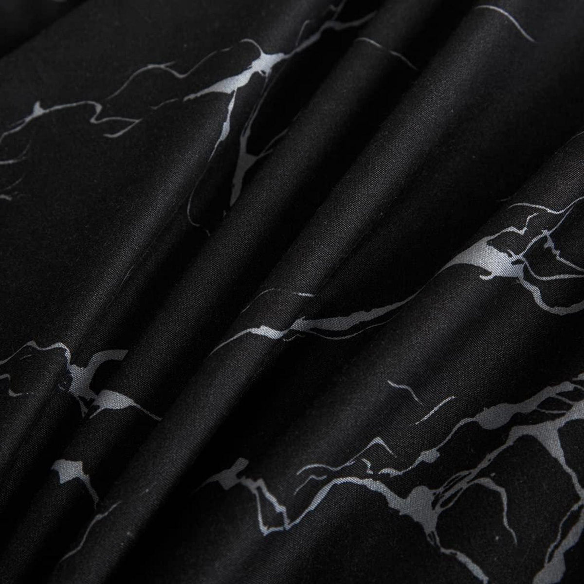 Marmoriertes Bettwäsche-Set 240x220 | Schwarz Weiß Mikrofaser