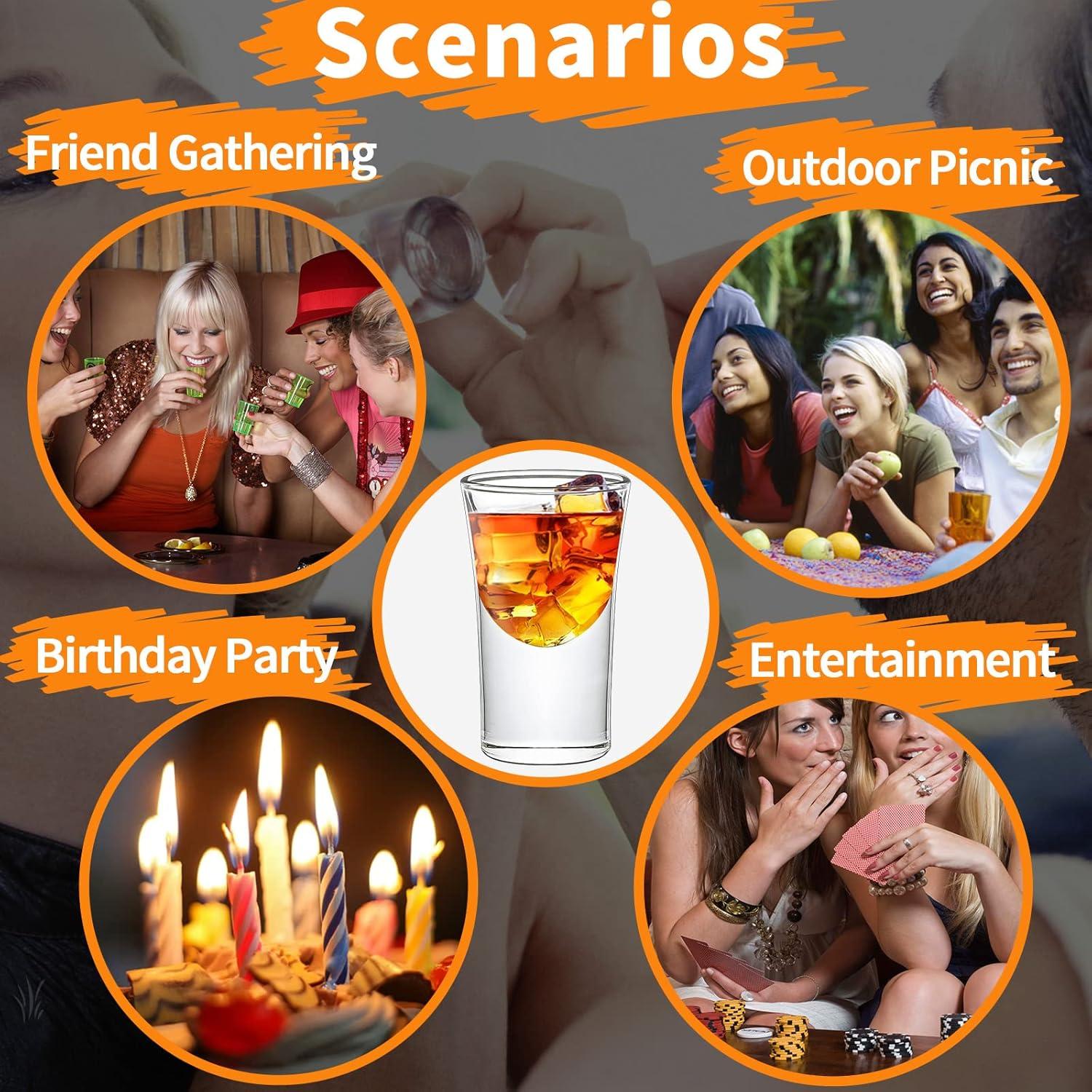 6er Set Mini-Schnapsgläser 15ml klar schwerer Boden Cocktail Tequila Likör