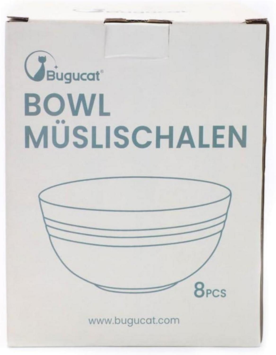 Bugucat Müslischalen 8er Set 760ML, Schüssel Bruchsicher, Salatschale Kunststoff für Grillpartys