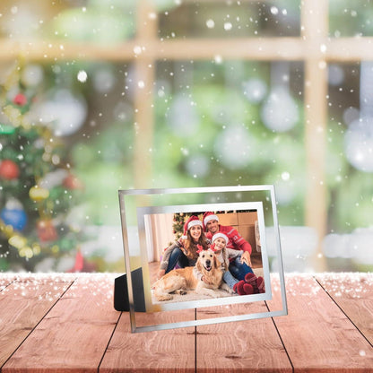 Giftgarden 4er Set Glas Bilderrahmen 20x25cm Silber für