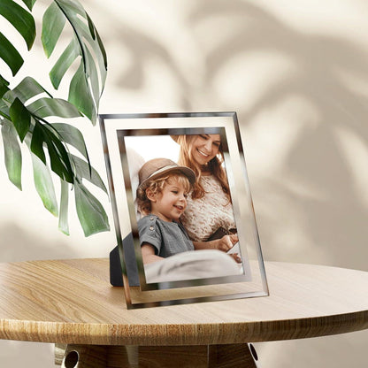 Bilderrahmen Set Glas Silber 10x15 cm für Fotos - Ideal für
