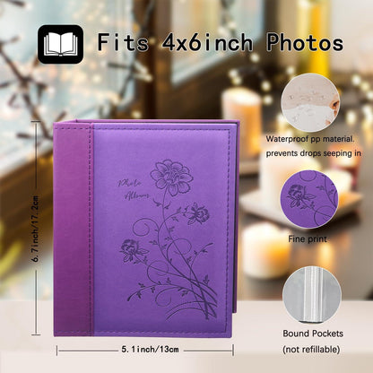 Kleines Fotoalbum 2er Pack für 50 Fotos 15 x 10 cm lila