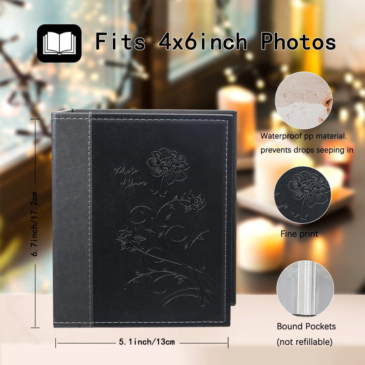 Kleines Fotoalbum 15x10 cm 2 Stück - Platz für 50 Fotos im