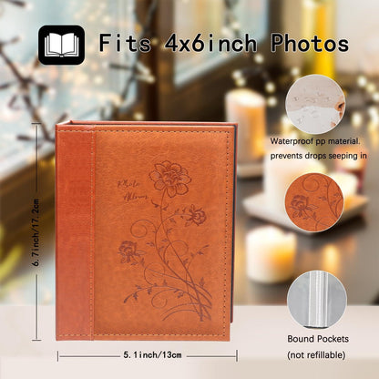 Miaikoe 2er Pack Kleine Fotoalben 15x10 cm, braun