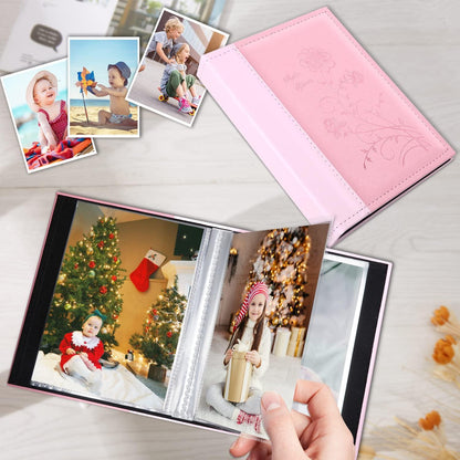 Kleines Fotoalbum 15x10 cm 2er Pack für 50 Fotos rosa