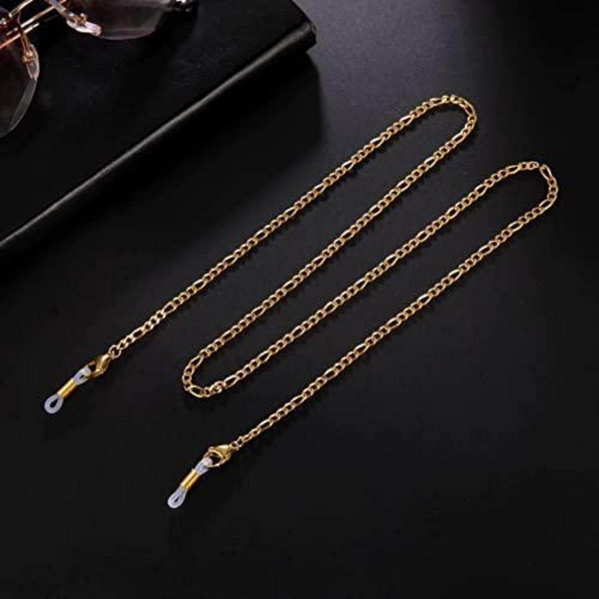 Figaro Brillenkette Edelstahl – Goldfarbene Perlenkette für Herren & Damen