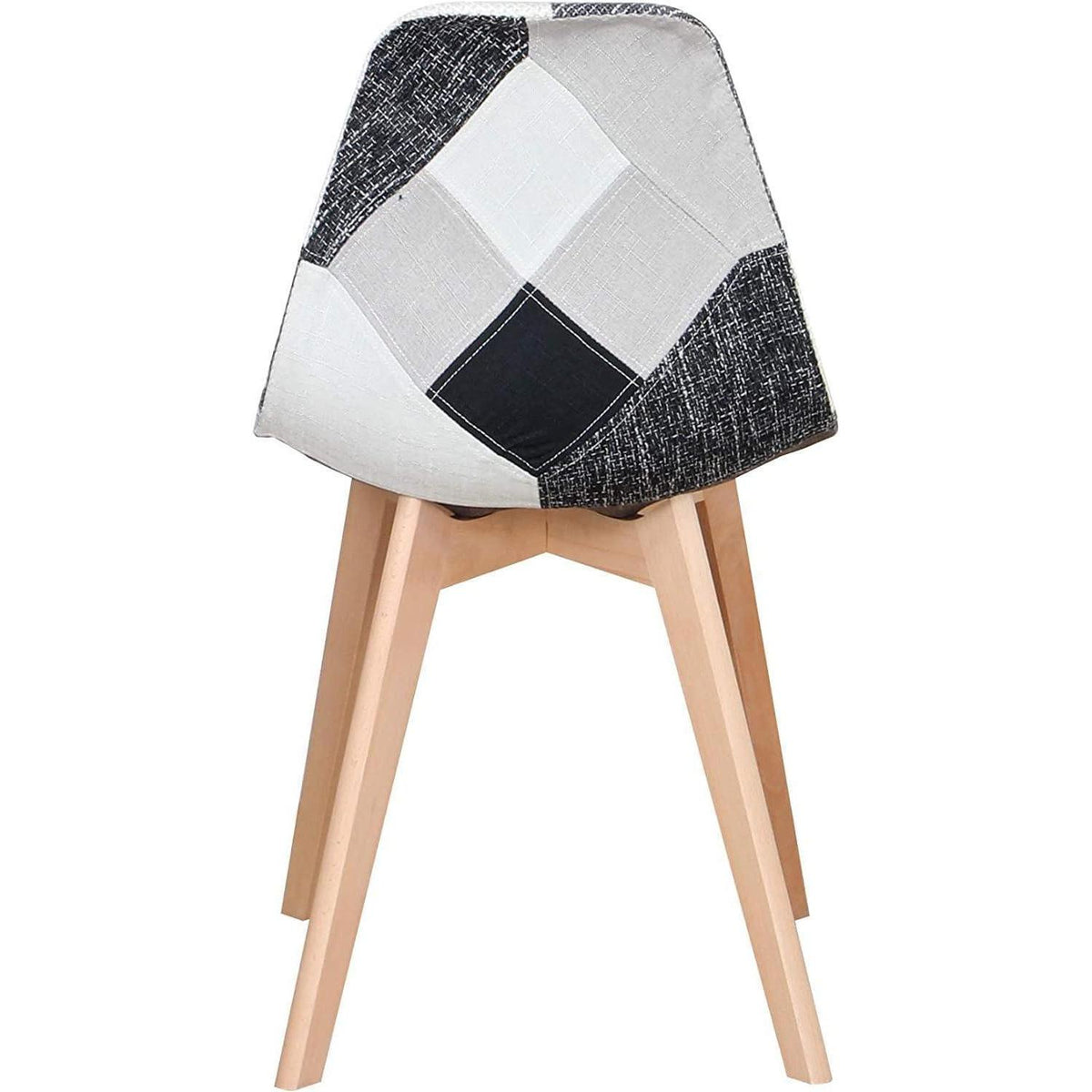 Patchwork Esszimmerstuhl Set (8 Stühle) Grau Schwarz Weiß