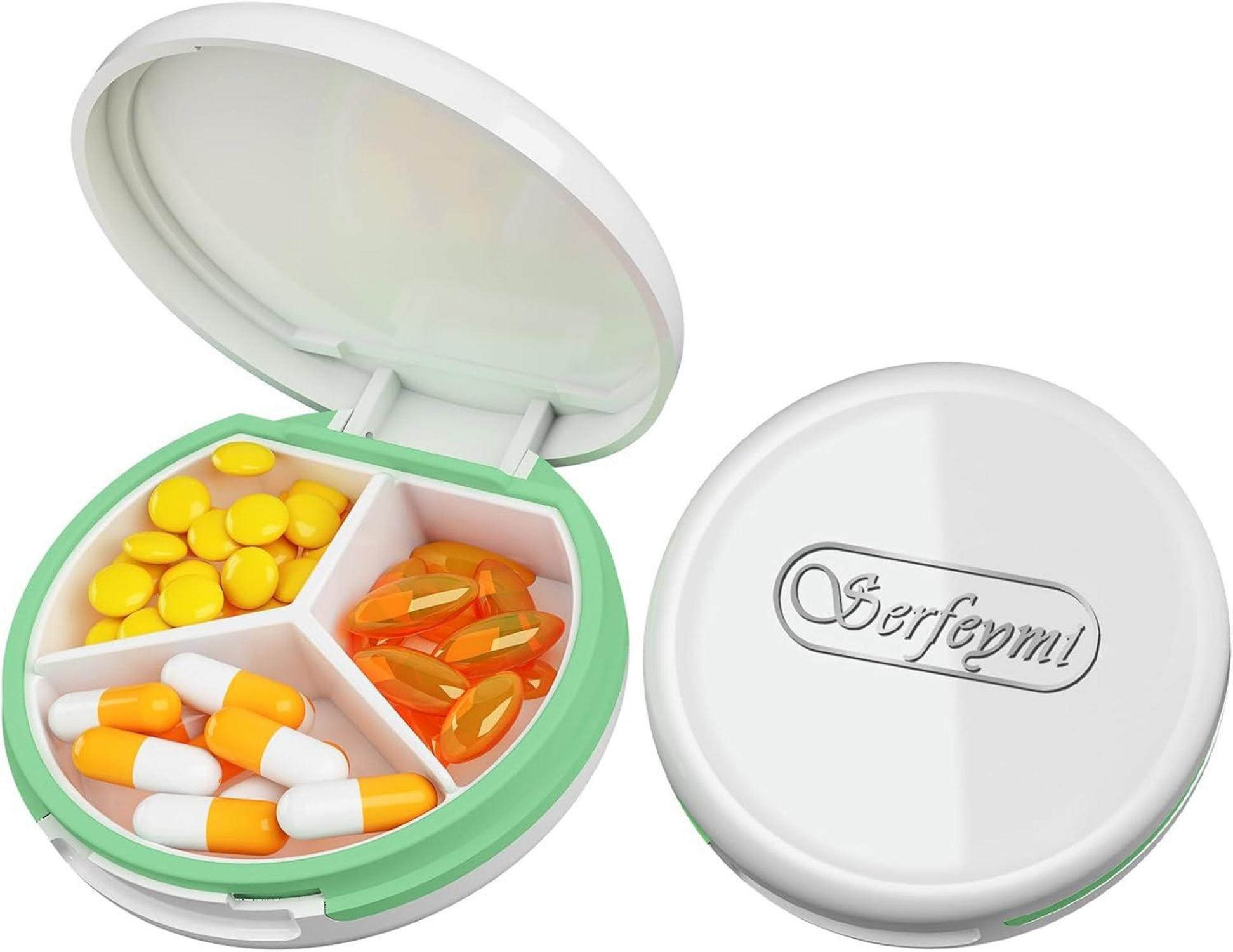 Tablettenbox mit 3 Fächern, wasserdicht, für Medikamente & Vitamine