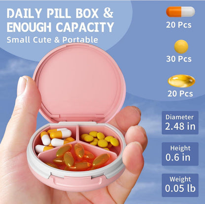 Tablettenbox mit 3 Fächern, wasserdicht, für Medikamente & Vitamine