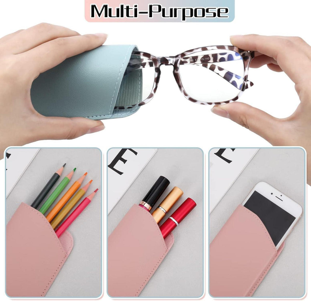 Weiches Brillenetui 6er Pack Leder Sonnenbrillen Etui Damen Herren