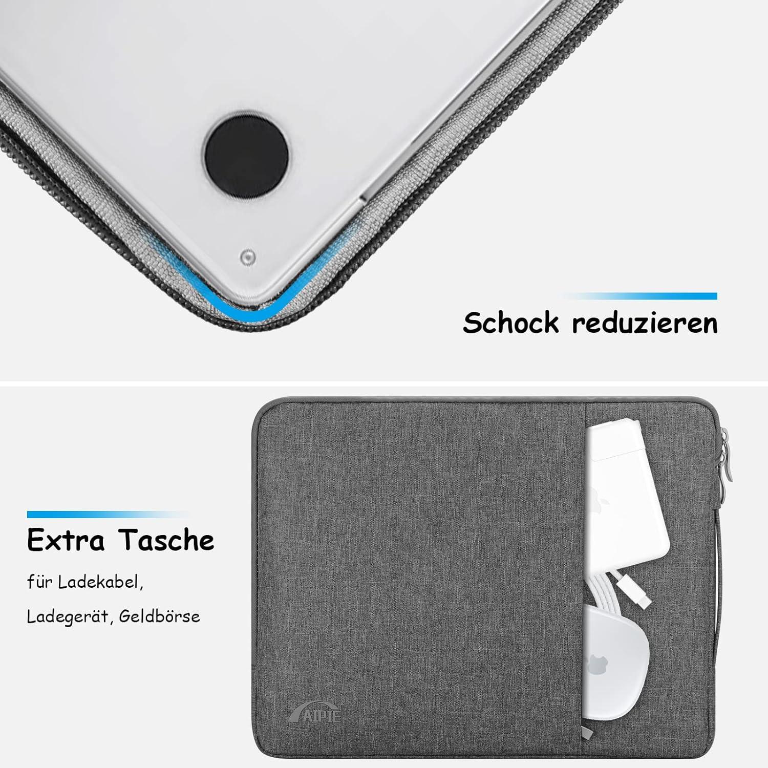 Laptoptasche Schutzhülle 13,3 14,2 Zoll Notebooktasche Dunkelgrau
