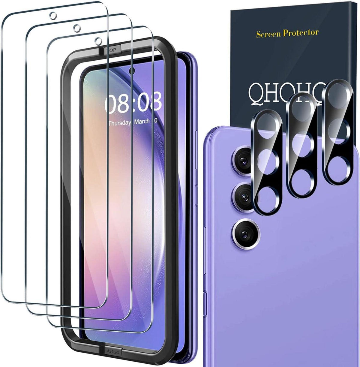 Panzer Schutzglas Samsung A54 5G 3er Set 9H Display Anti-Kratz