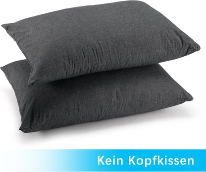 ATsense 2er Set Kissenbezug 50x70 cm Dunkelgrau 100% Baumwolle Reißverschluss superweich