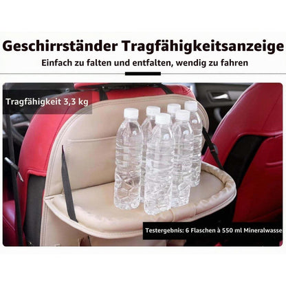 Auto Rücksitz Organizer mit Tisch & Tablet Halterung Beige