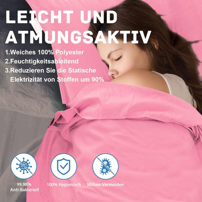 Ultraleichter Hüttenschlafsack Seide für Reise in Rosa