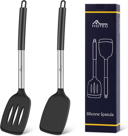 Silikon Pfannenwender Set Schwarz 35cm 2-teilig