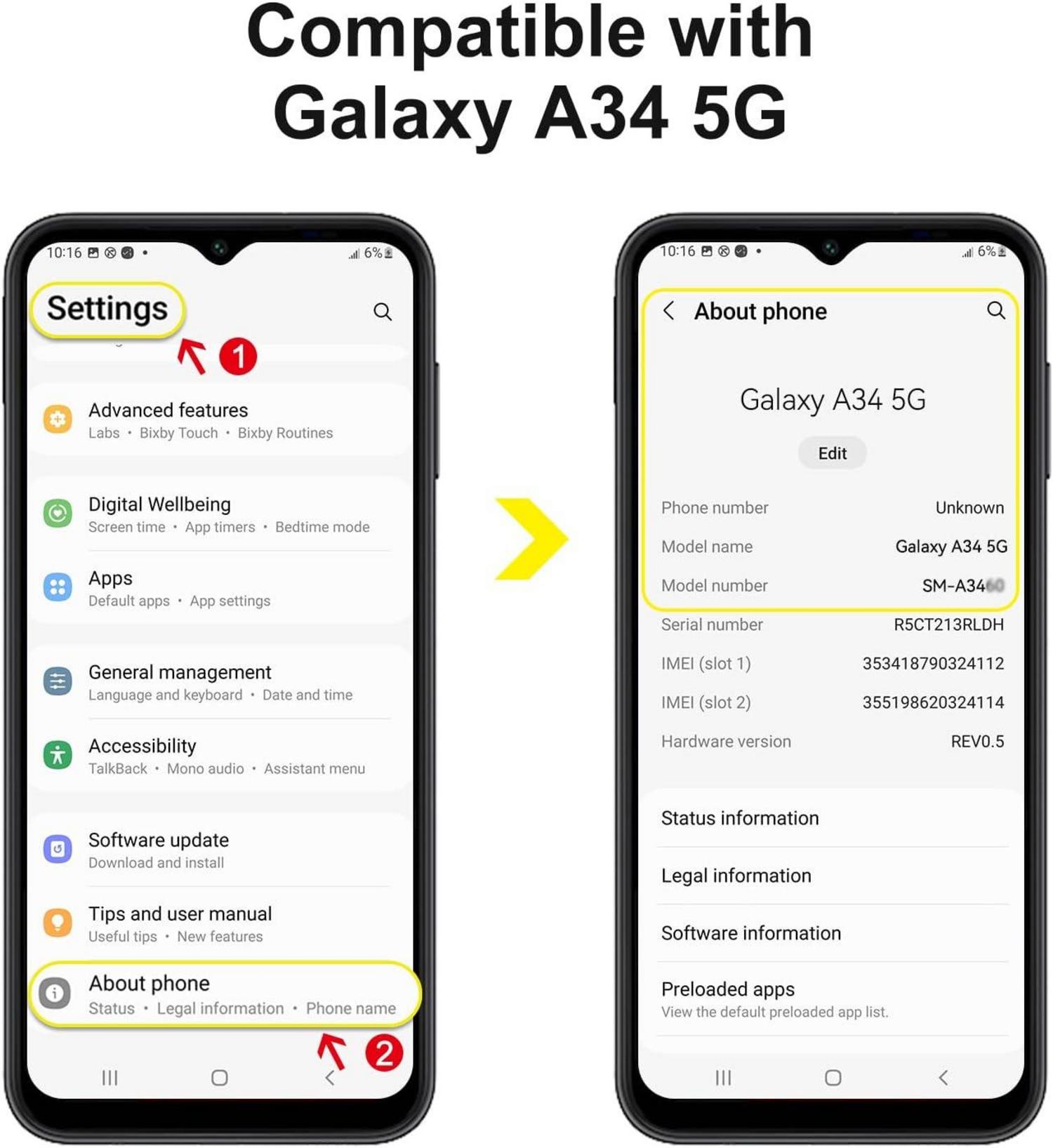 Panzer Schutz Glas für Samsung Galaxy A34 5G, 9H Härte