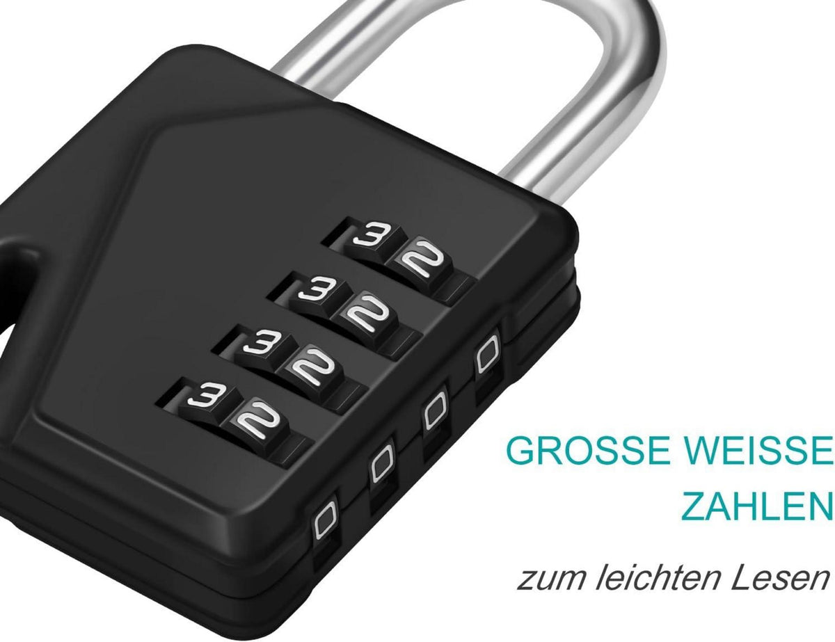 Zahlenschloss Vorhängeschloss 4 Stellig Spindschloss Namensschilder 2