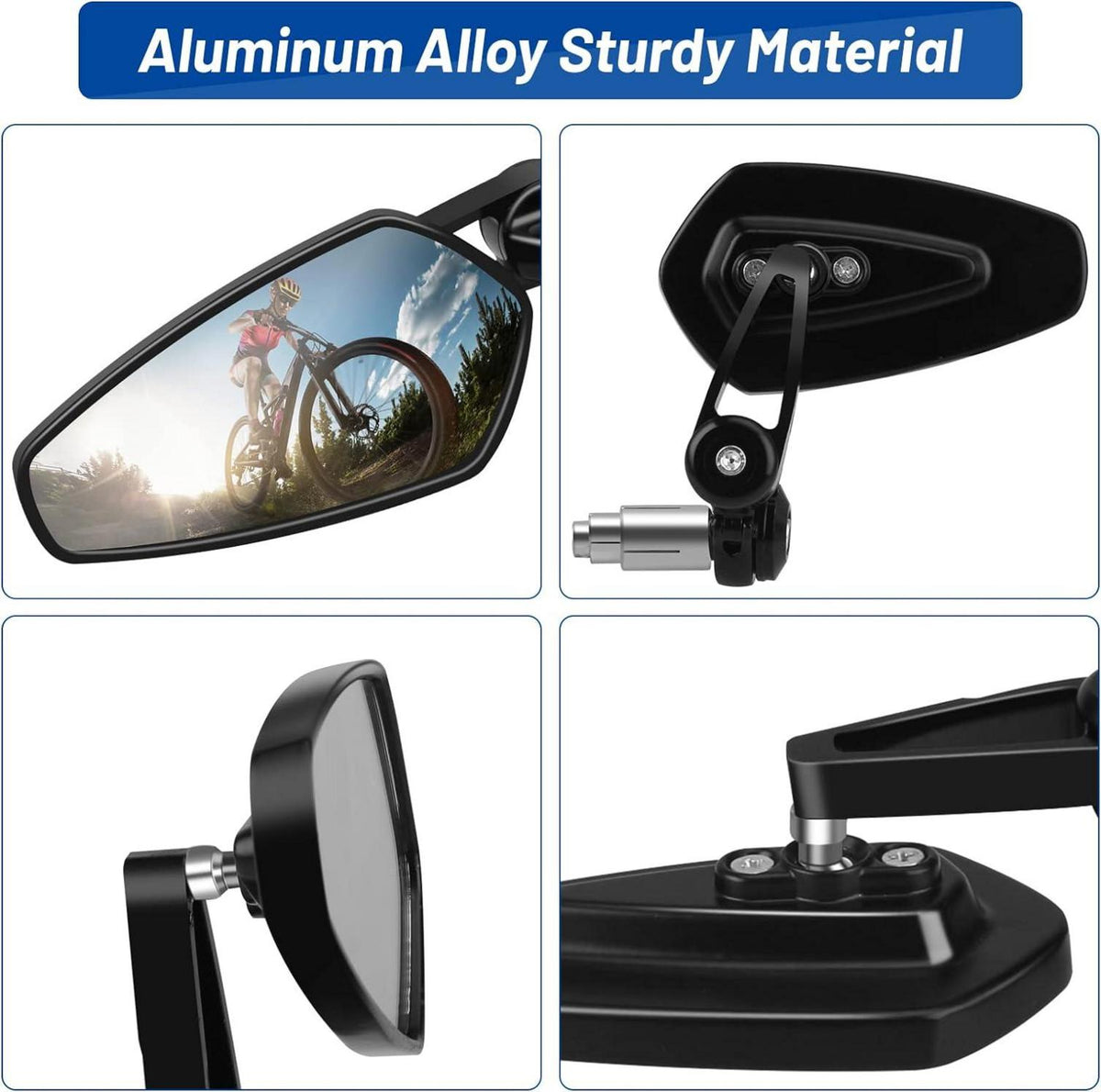 2er Set Fahrradspiegel HD 360° Drehbar für Lenker 17-19mm - Mountainbike