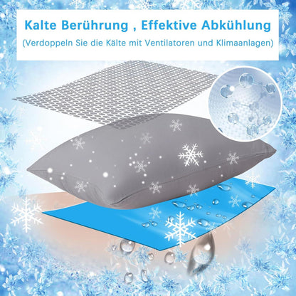 Kühlender Kissenbezug 40x80 cm 2er Set dunkelgrau Lyocell atmungsaktiv Pflegeleicht