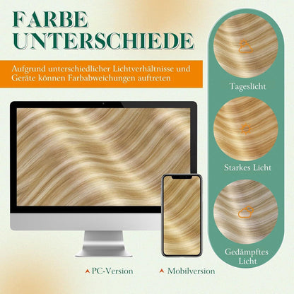 Blond Tape-in Haarverlängerung Echthaar 45cm #27/613