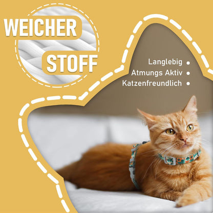 Supet Ausbruchsicheres Katzengeschirr und Leine für kleine und große Katzen - Verstellbar und leicht - Grau M (35.6-53.3