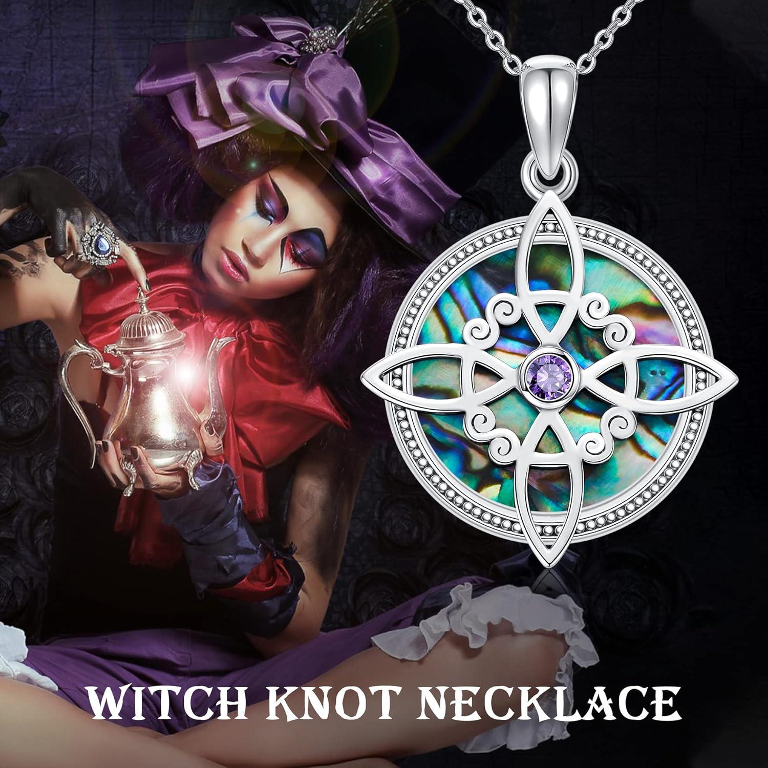 Hexenknoten Kette Silber Keltischer Anhänger Wicca
