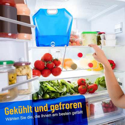 Faltbarer Wasserkanister 10L Trinkwasserbehälter Hahn Tragegriff Outdoor