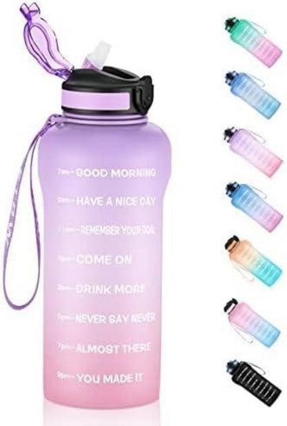ETDW Trinkflasche 2 Liter Sport Strohhalm BPA frei Auslaufsicher