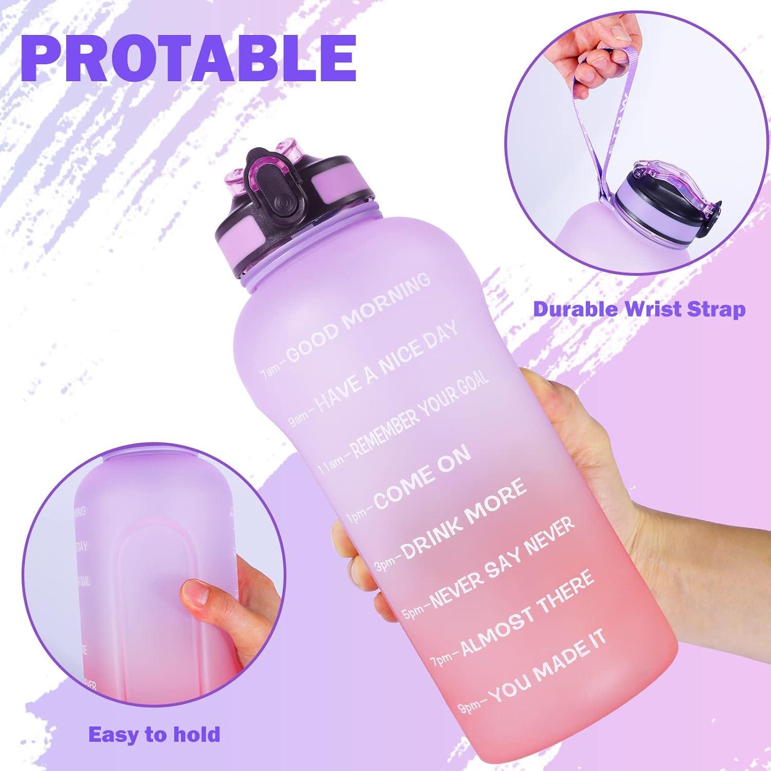 ETDW Trinkflasche 2 Liter Sport Strohhalm BPA frei Auslaufsicher