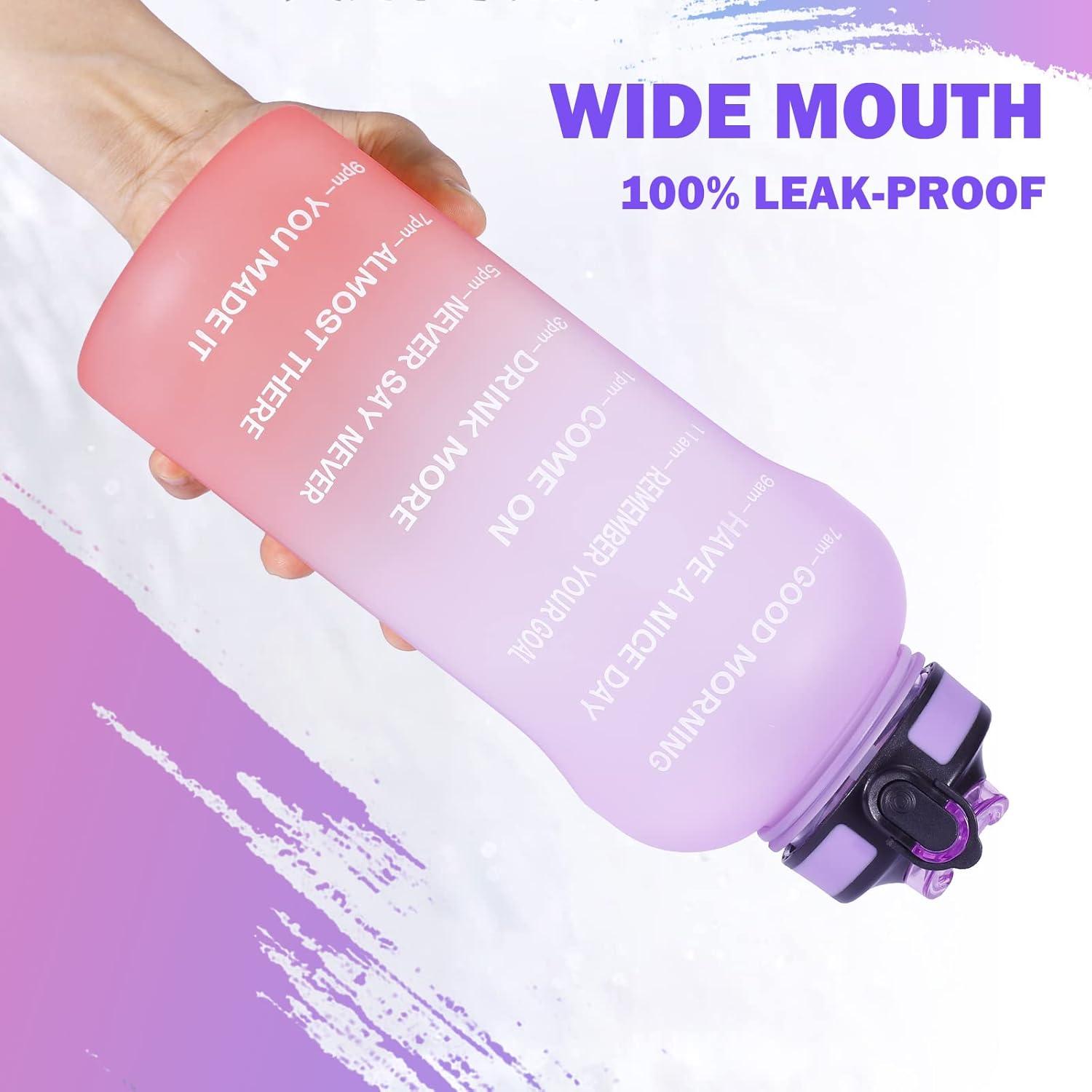 ETDW 2L Trinkflasche Sport Strohhalm 2000ml BPA-frei Auslaufsicher PETW