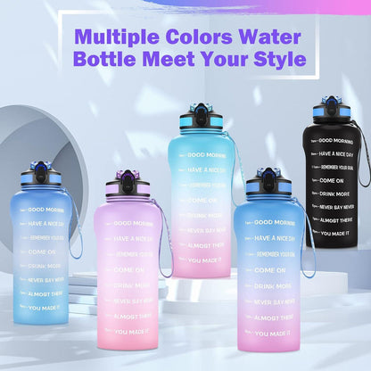 ETDW 2L Trinkflasche Sport Strohhalm 2000ml BPA-frei Auslaufsicher PETW