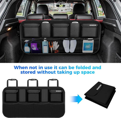 Kofferraum Organizer Auto Aufbewahrungstasche 9 Pocket elastisch SUV Schwarz
