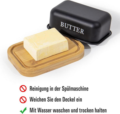 Butterdose mit Bambusdeckel für frische Butter 250g