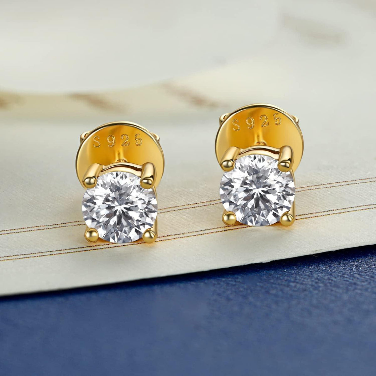 Moissanit Ohrstecker 585 Gold 2 Karat Rosegold Hypoallergen Geschenk Damen