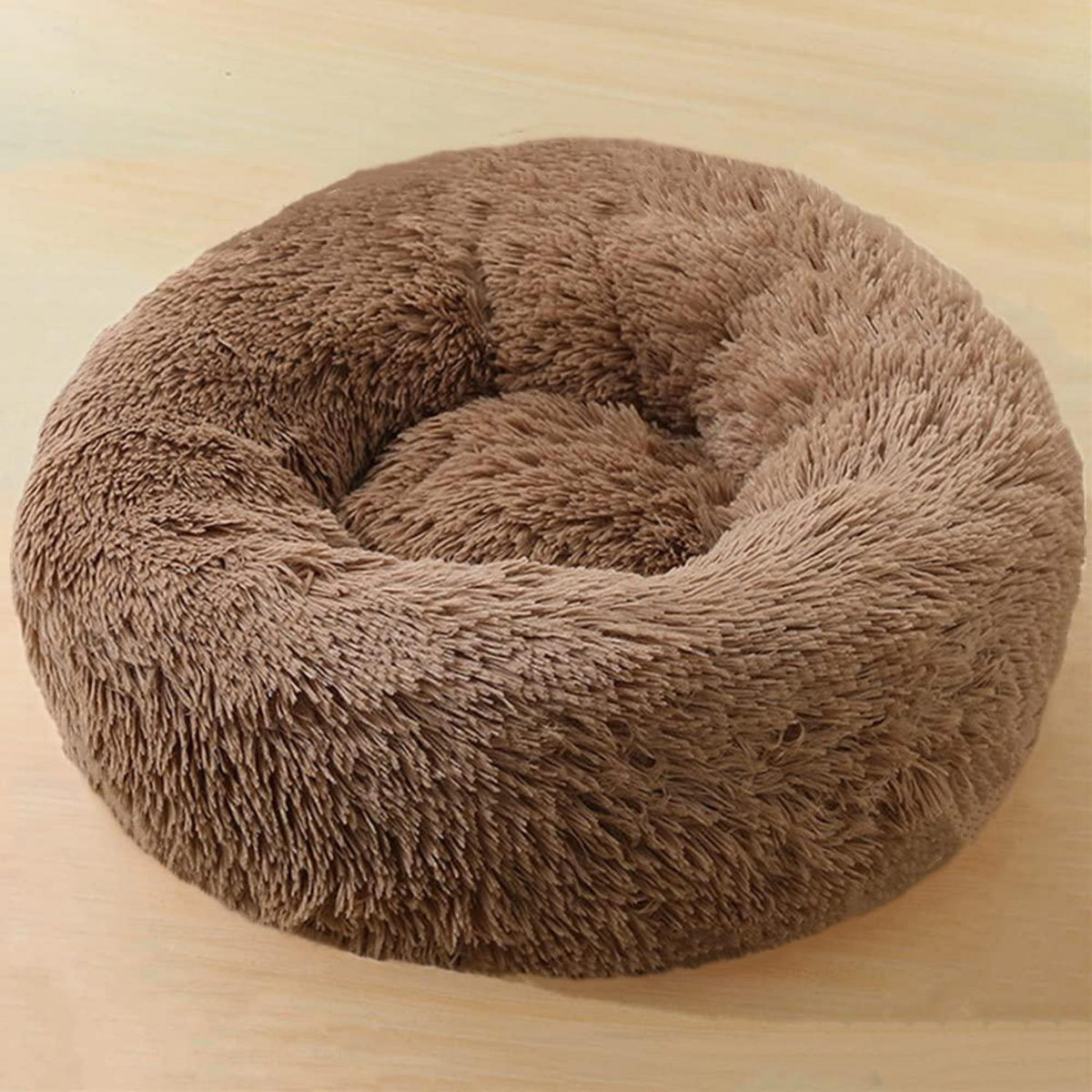 Flauschiges Hundebett Donut – 90cm Kaffee