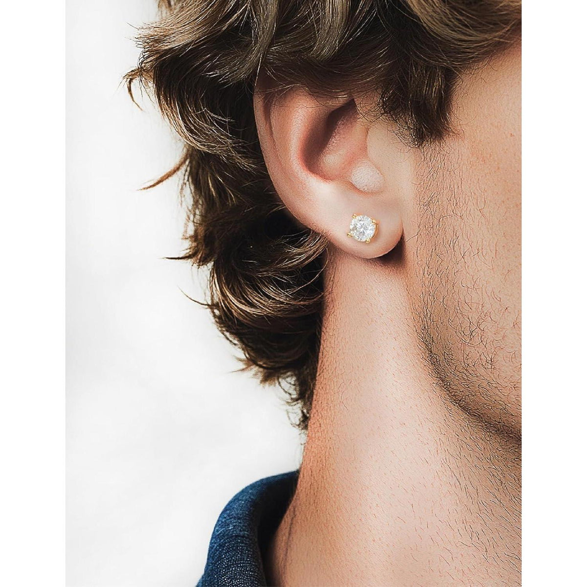 Moissanit Ohrstecker 585 Gold 1 Karat Rosegold Hypoallergen Geschenk Damen