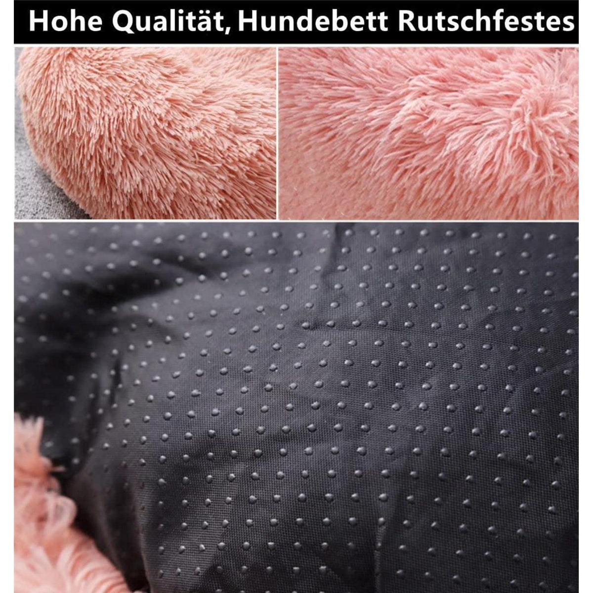 Flauschiges Hundebett Rund 90cm Burgunderrot