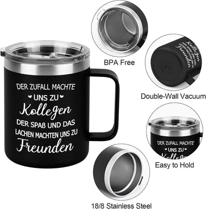 Tasse für Kollegen Abschiedsgeschenk Lustig Spruch 350ml Thermobecher