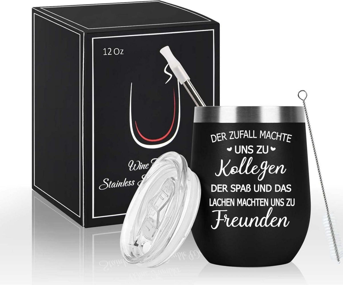 Livole Abschiedsgeschenk Kollegen 350ml Edelstahl Vakuum Weinbecher