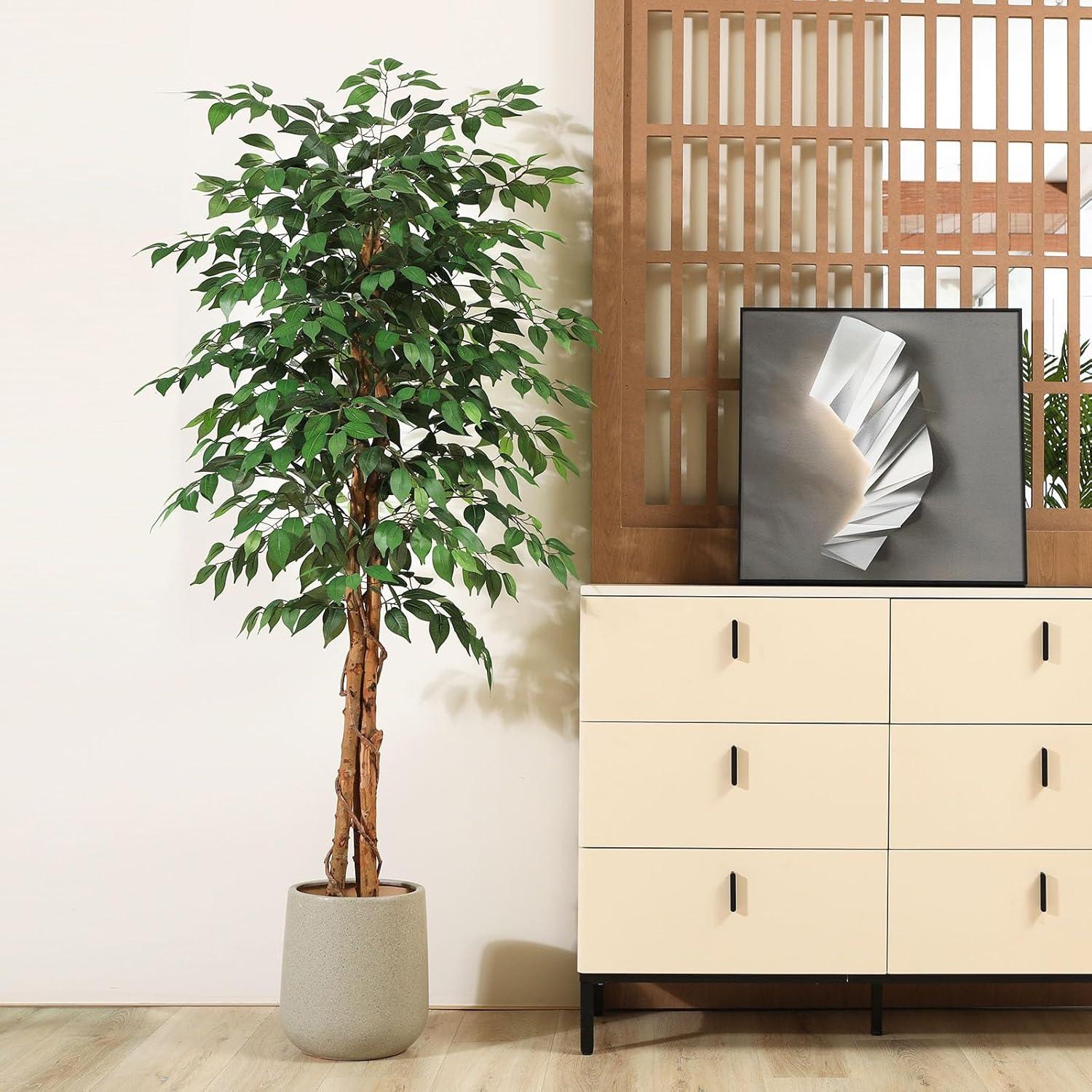 Künstlicher Ficusbaum 180 cm - Große Kunstpflanze für Innen Außen