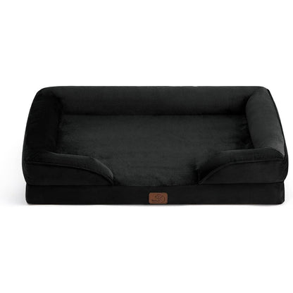 Orthopädisches Hundebett L 89x63 cm, Ergonomisches Hundesofa Schwarz
