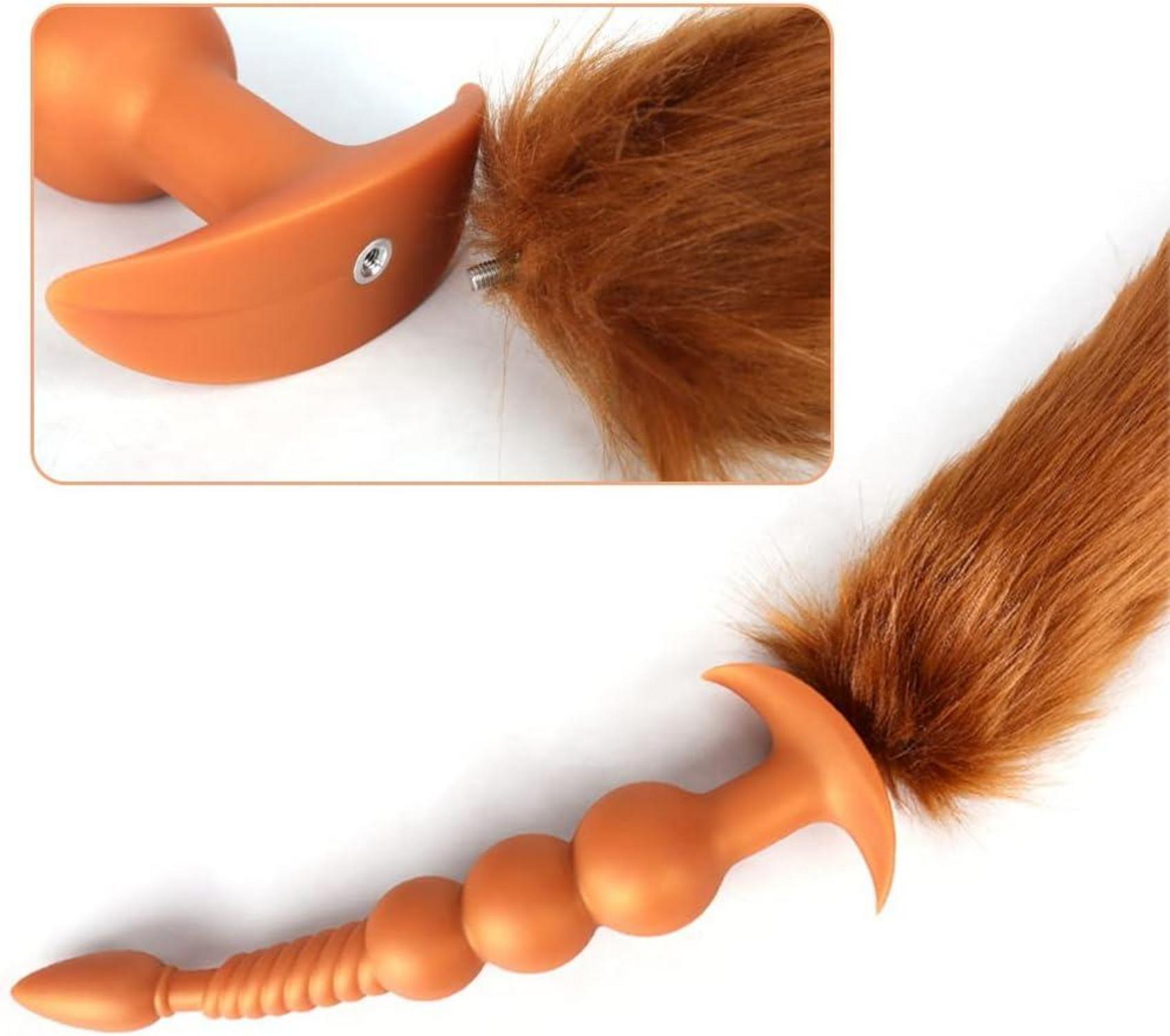 Anal Butt Plug mit Abnehmbarer Fuchsschwanz Silikon