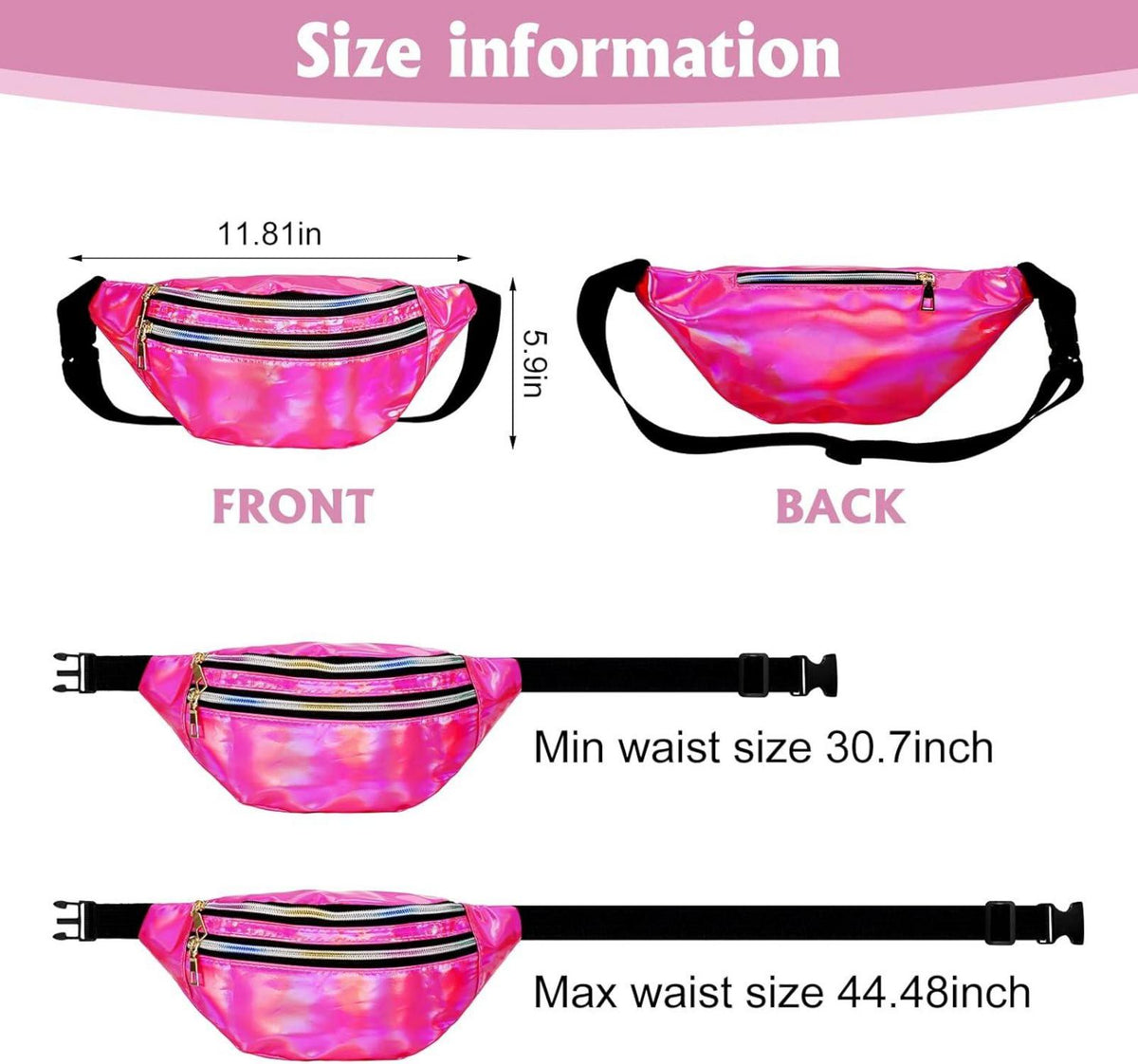 Heyu-Lotus Damen Bauchtasche Wasserdicht Verstellbarer Gurt