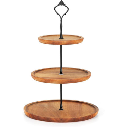 3-stöckiger Etagere Cupcake Ständer Holz Metallgriff
