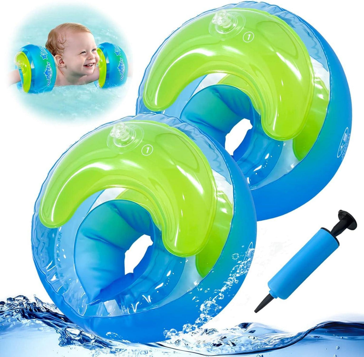 Schwimmflügel Kinder Schwimmhilfe Anfänger 1-4 Jahre Armumfang 20-25cm