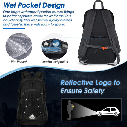 Wanderrucksack 40L wasserdicht faltbarer Rucksack Trekking Sport