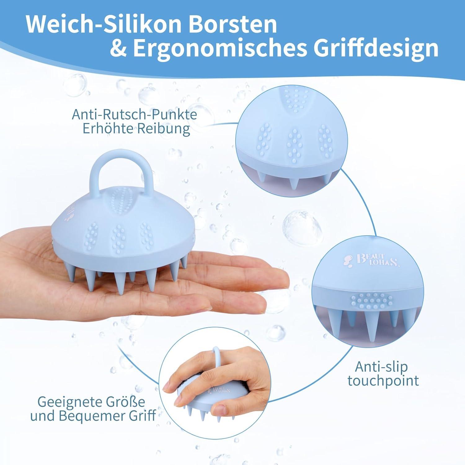 Kopfhaut Massagebürste 100% Silikon Haarmassagebürste